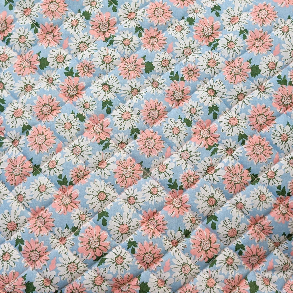 Blue Daisy Quilted Tote Bag