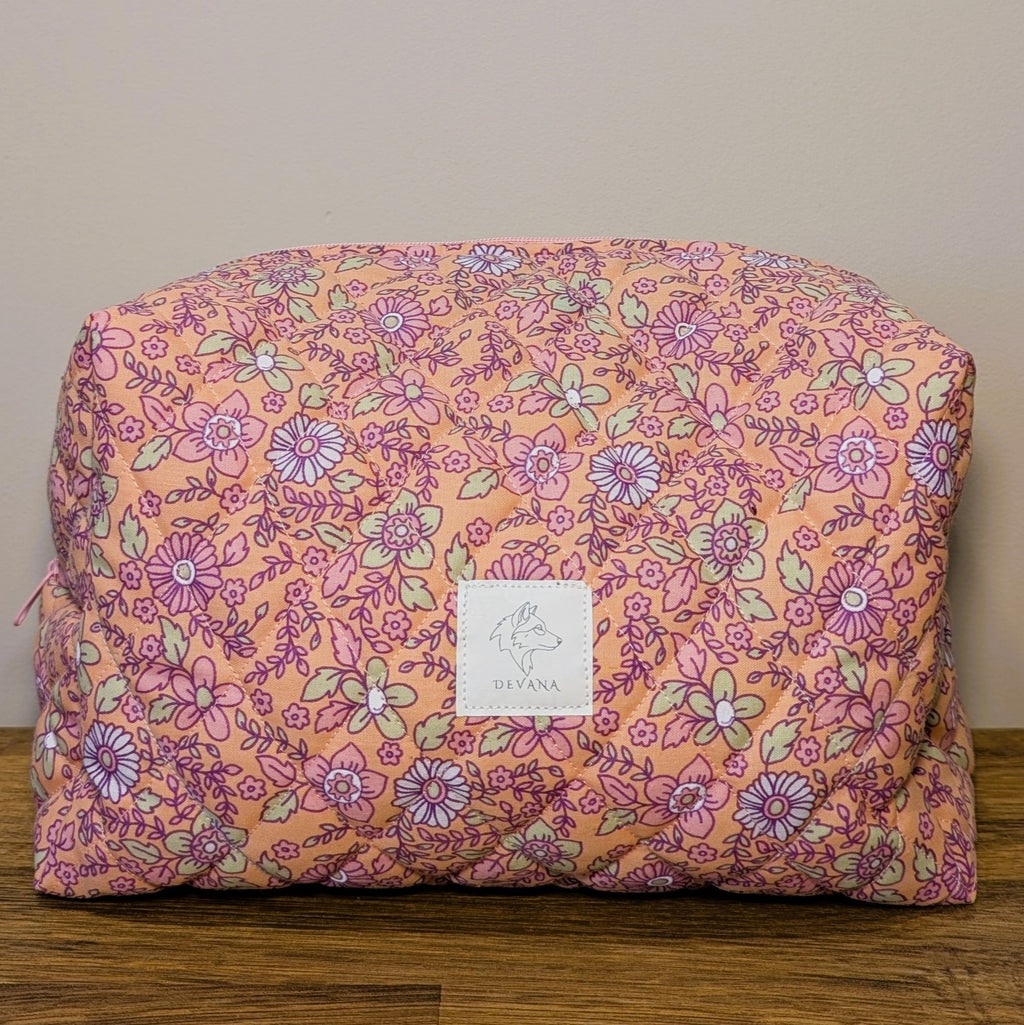 Peach Meadow Quilted Pouch