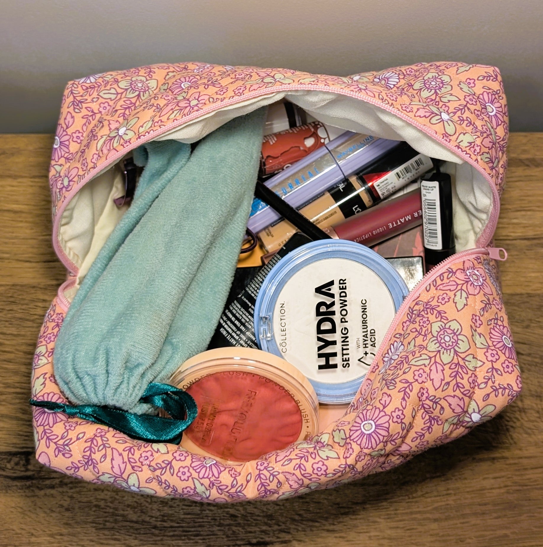 Peach Meadow Quilted Pouch