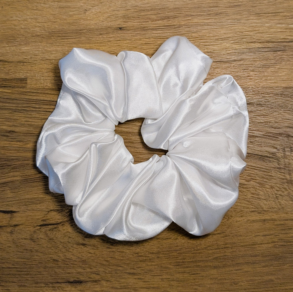 White Satin Scrunchie